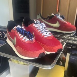 Nike Red and Metallic Gold Athletic Shoes